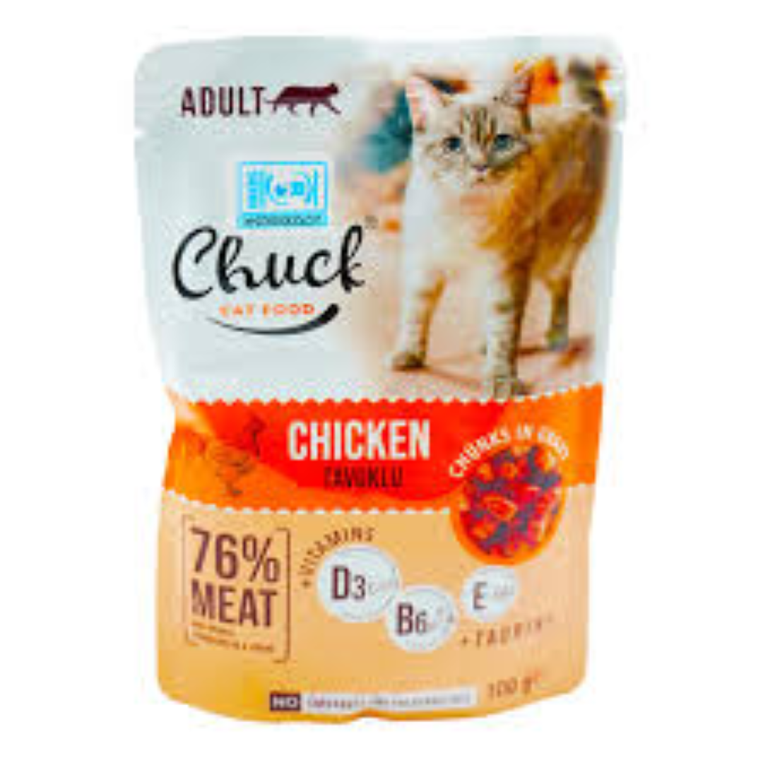 CHUCK POUCH ADULT CAT CHCKEN 100G